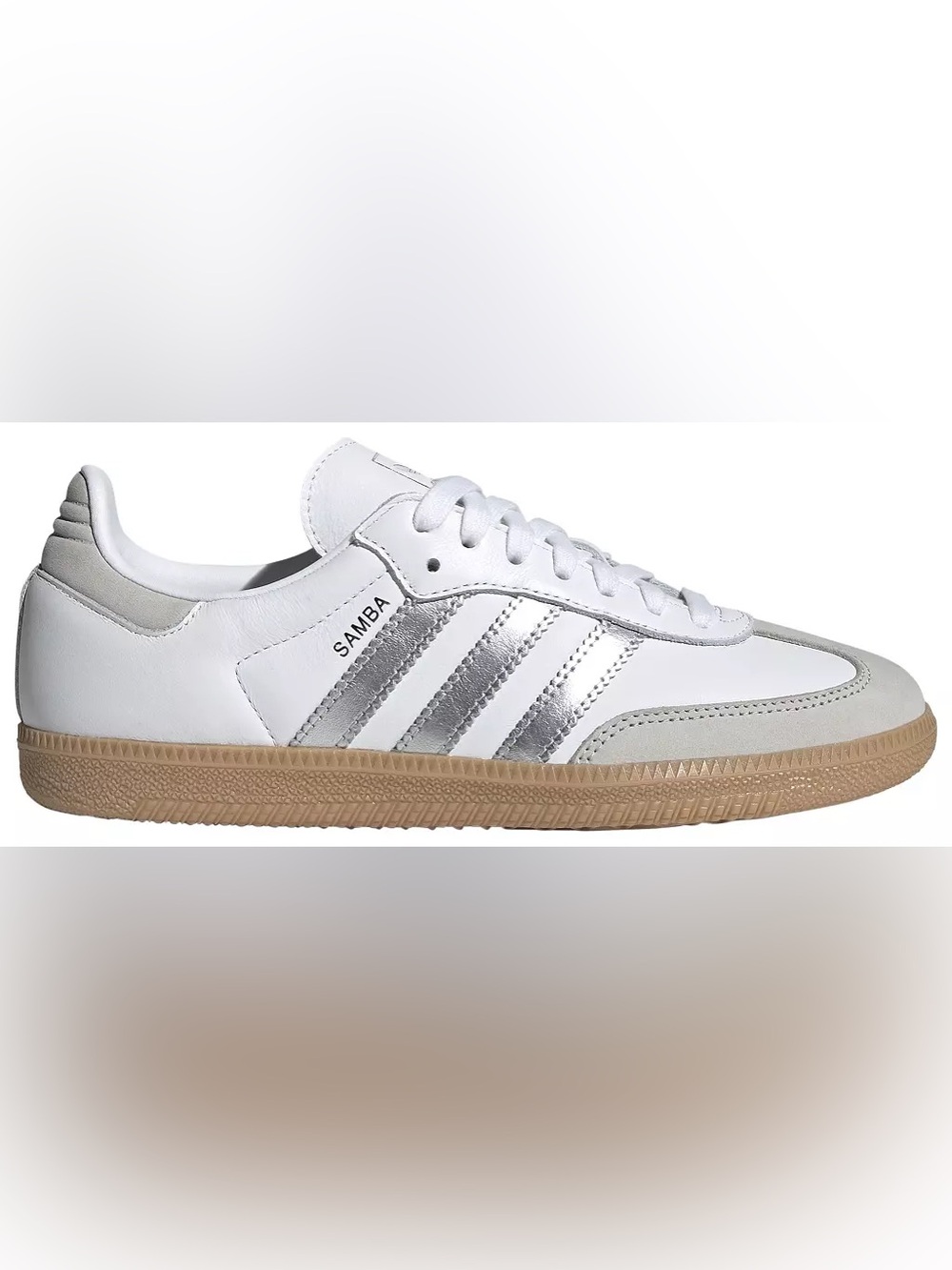 NIB Adidas White Silver Samba Classic with Gum Sole